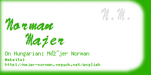 norman majer business card